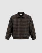PLAID FULL ZIP JACKET - BLACK