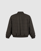 PLAID FULL ZIP JACKET - BLACK