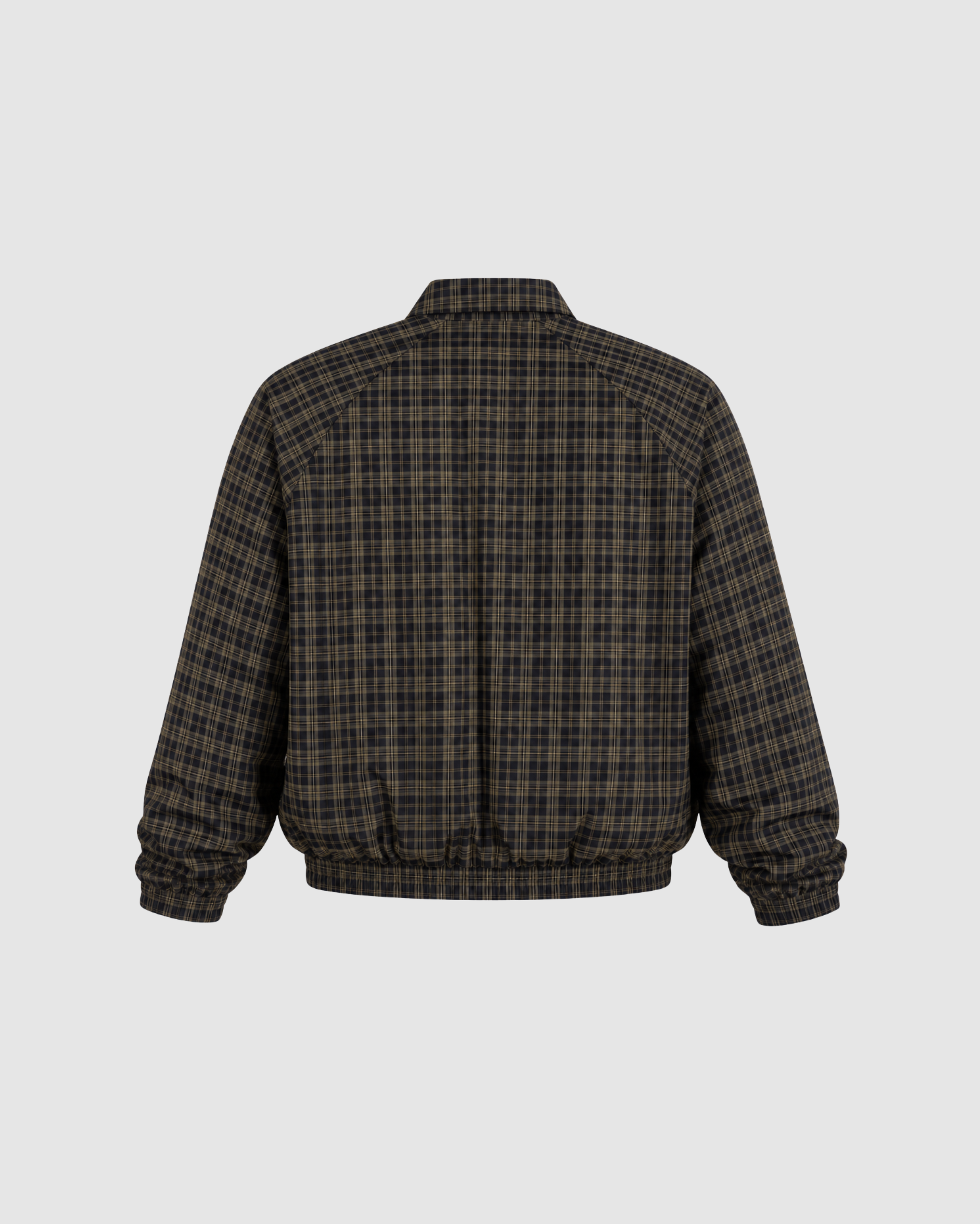 PLAID FULL ZIP JACKET - BLACK
