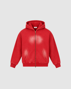 SUNFADE ZIP UP HOODIE - RED