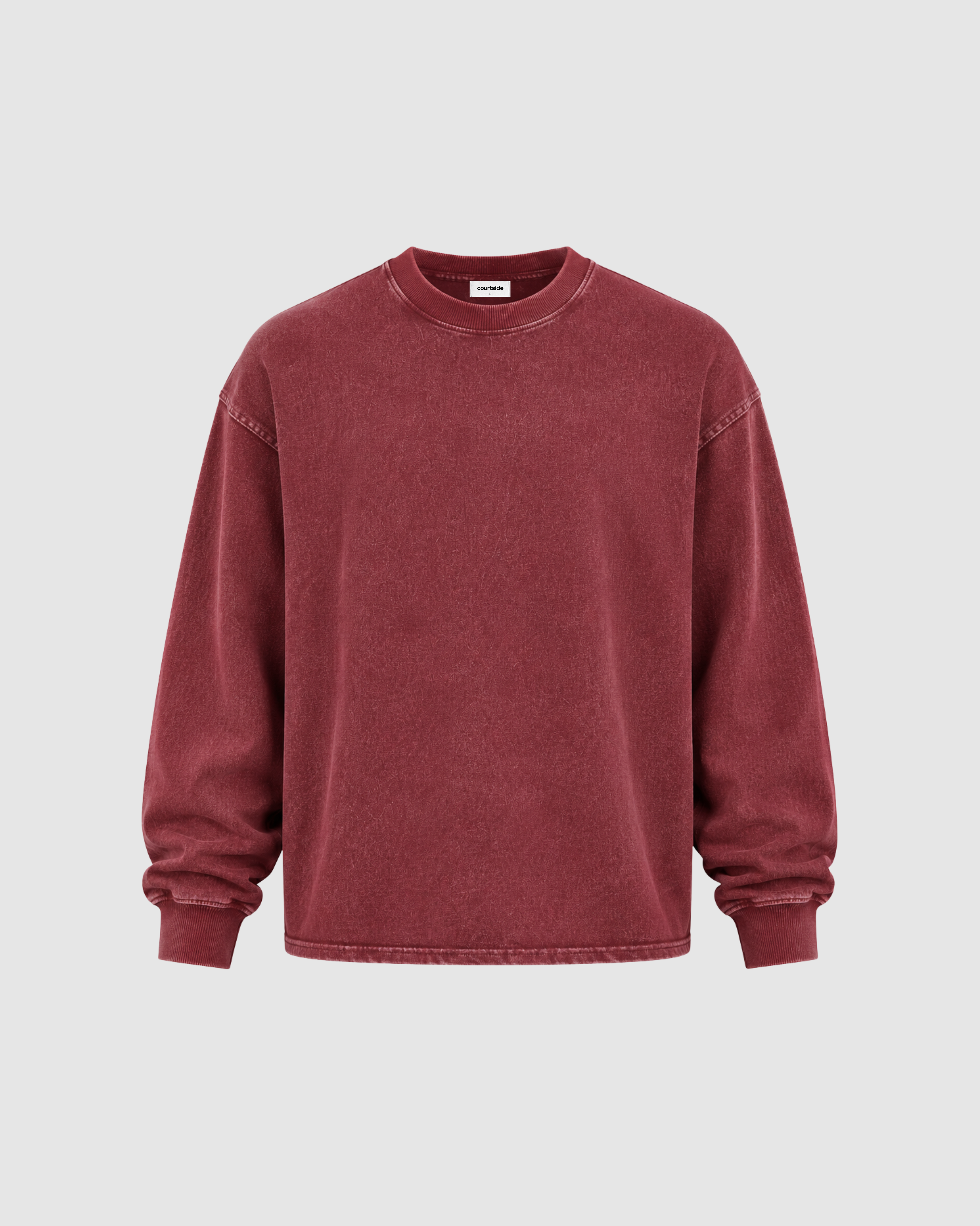 ACID WASH LONG SLEEVE - RED