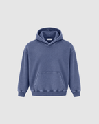 SNOW WASHED HOODIE - DARK BLUE
