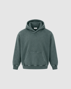 SNOW WASHED HOODIE - DARK GREEN