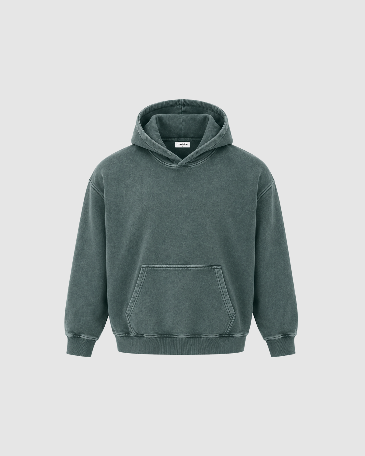 SNOW WASHED HOODIE - DARK GREEN