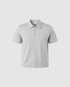 SIGNATURE BLANK ZIP POLO - GRAY