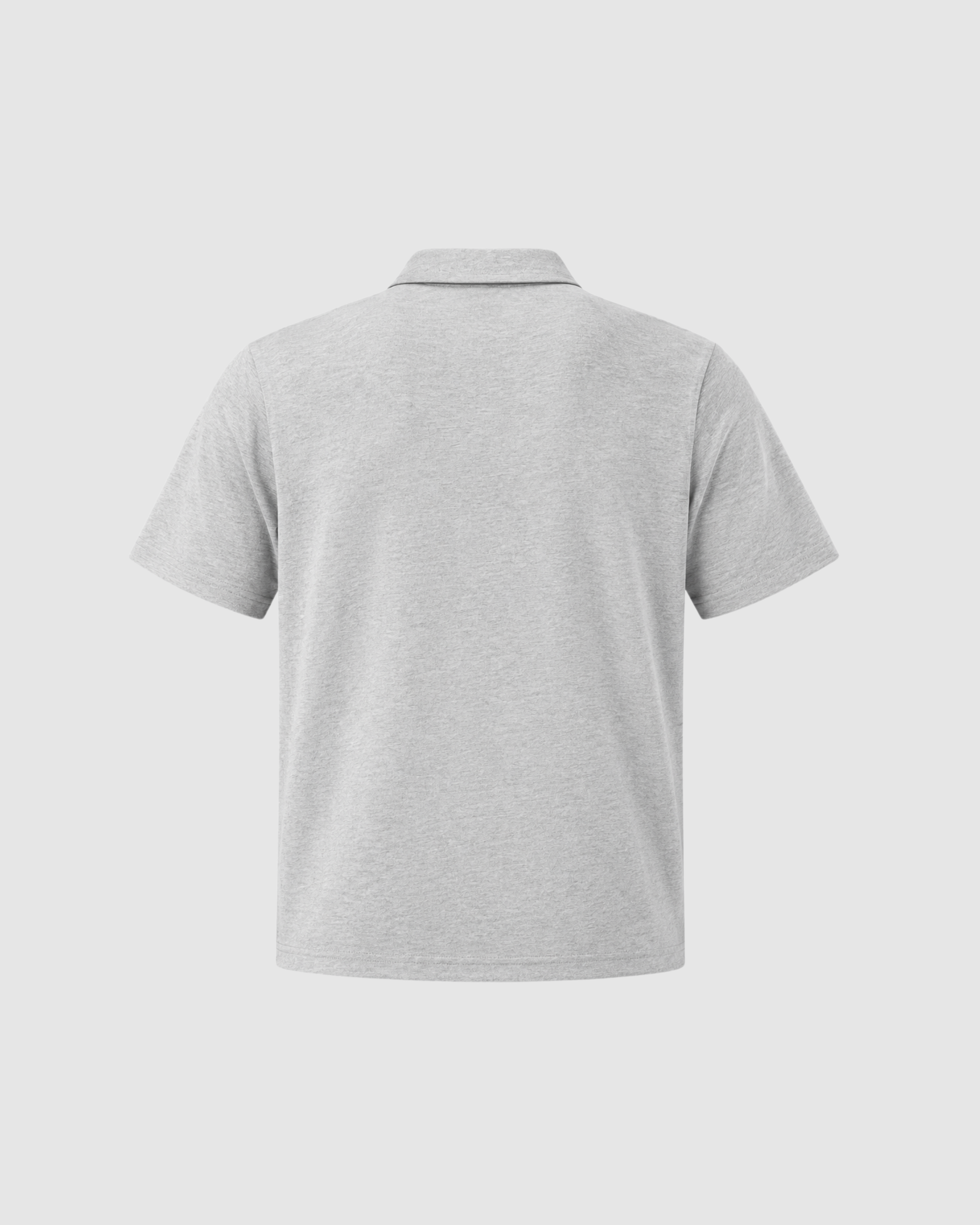 SIGNATURE BLANK ZIP POLO - GRAY